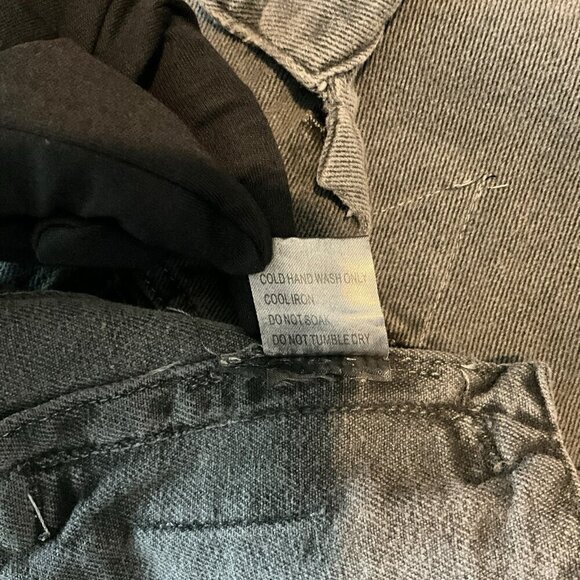 CARMAR Denim Jacket Charcoal Gray Red Shoulder Stars Size S Buttons - Picture 8 of 8